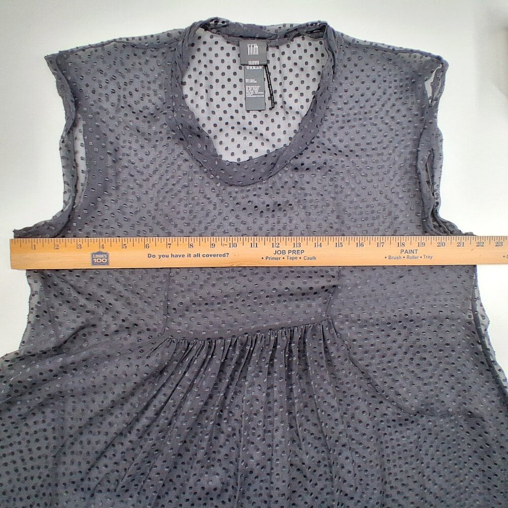 LILITH FRANCE SHEER "GUI" TOP GREY TEXTURED POLKA DOT - Picture 7 of 8